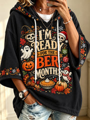 Women's Vintage I'm Ready For The 'ber Months Print Comfy Hoodie