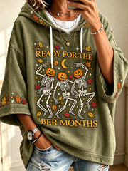 Women's Vintage I'm Ready For The 'ber Months Print Comfy Hoodie