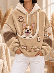 Women Fun Animals Hoodie with Pocket for Dogs Cats Dogs Hoodie