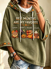 Women’s Vintage Ber Months Are My Favorite Print Cozy Hoodie