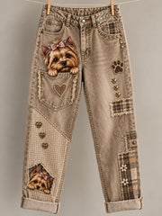 Women's Fun Animals Print Flared Trousers