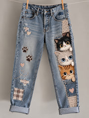 Women‘s  Fun Animals  Art Print Flared Trousers