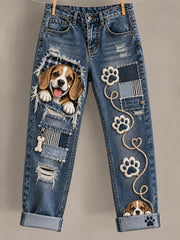 Women‘s  Fun Animals  Art Print Flared Trousers