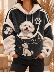Women‘s  Fun Animals Hoodie with Pocket for Dogs Cats Dogs Hoodie