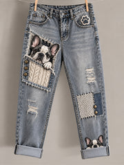 Women‘s  Fun Animals  Art Print Flared Trousers