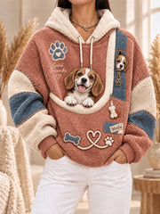 Women‘s  Fun Animals Hoodie with Pocket for Dogs Cats Dogs Hoodie