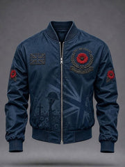Men's Lest We Forget Print Zip-up Hoodie