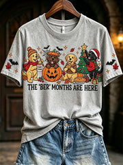 Women's Vintage The 'ber Months Are Here Labrador Retriever Print Short-sleeved T-shirt