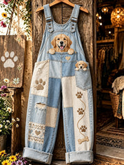 Women's Fun Animal Art Print Casual Overalls