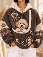 Women‘s Fun Animals Hoodie With Pocket For Dogs Cats Dogs Hoodie