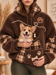 Women‘s Fun Animals Hoodie With Pocket For Dogs Cats Dogs Hoodie