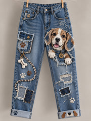 Women's Fun Animals Art Print Flared Trousers