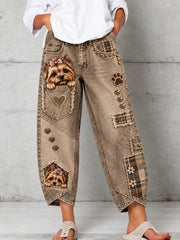 Women's Fun Animals   Art Print Flared Trousers