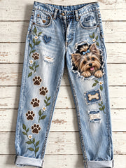 Women's Fun Animals Art Print Flared Trousers