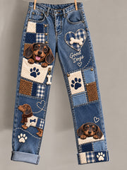Women's Fun Animals Art Print Flared Trousers