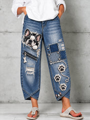 Women's Fun Animals  Art Print Flared Trousers