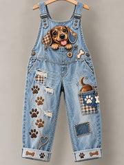 Women's Fun Animals Art Print Casual Overalls