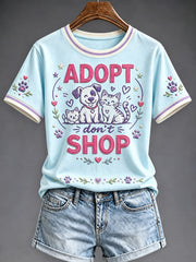 Women's Adopt a Dog Month Pet Lover T-shirt