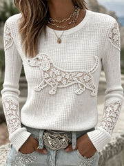 Women's Dachshund Waffle-Knit Tops