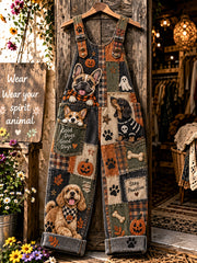 Women's Fun Animals  Art Print Casual Overalls