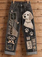 Women's Fun Animals Art Print Flared Trousers
