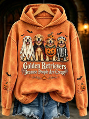Women's Golden Retrievers Because People Are Creepy Halloween Print