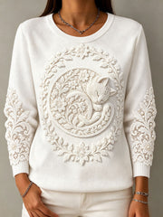 Women's floral cat-print tops