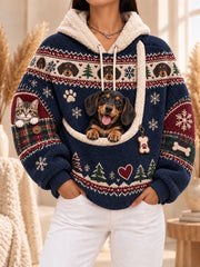 Women Fun Animals Hoodie with Pocket for Dogs Cats Dogs Hoodie