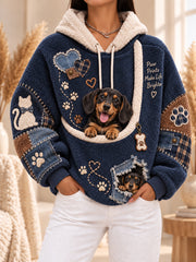 Women Fun Animals Hoodie with Pocket for Dogs Cats Dogs Hoodie