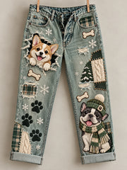 Women's Fun Animal Print Flared Trousers
