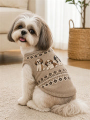 Vintage Shih Tzu Dogs Isle Pattern Print Pet Sleeveless Vest