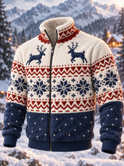 Men's Christmas Norwegian sweater pattern Flannel Jacket
