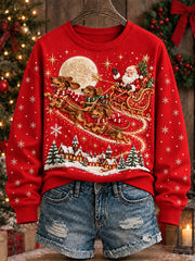 Women's Christmas Dachshund Print Sweatshirt