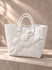 Women's Poodle Print Tote Bag