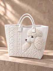 Women's Poodle Print Tote Bag