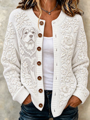 Women's Rottweiler Floral Cardigan