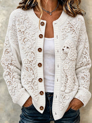 Women's Poodle Floral Cardigan