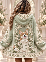 Women's Fun Floral Animals Zip-Up Hoodie