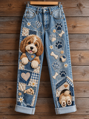 Women's Fun Animals  Art Print Flared Trousers