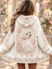 Women's Fun Floral Animals Zip-Up Hoodie