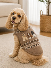 Vintage Cocker Spaniel Dogs Isle Pattern Print Pet Sleeveless Vest
