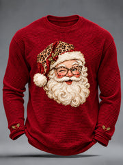 Men's Christmas Santa Claus Art  Waffle Long Sleeve T-Shirt
