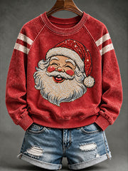 Women's Christmas Santa Print Sweatshirt
