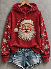 Women's Christmas Santa Print Regular Sweatshirt