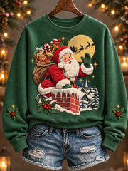 Women's Christmas Santa Claus Art  Regular Sweatshirt