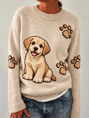 Women's Cute Dog Print Sweater