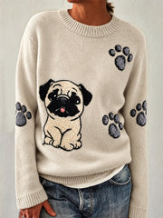 Women's Cute Dog Print Sweater
