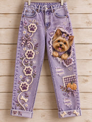 Women's Fun Animals Art Print Flared Trousers