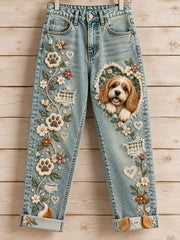 Women's Fun Animals Art Print Flared Trousers