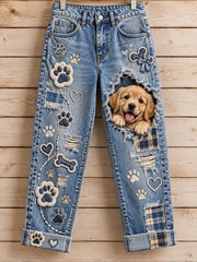 Women's Fun Animals Art Print Flared Trousers